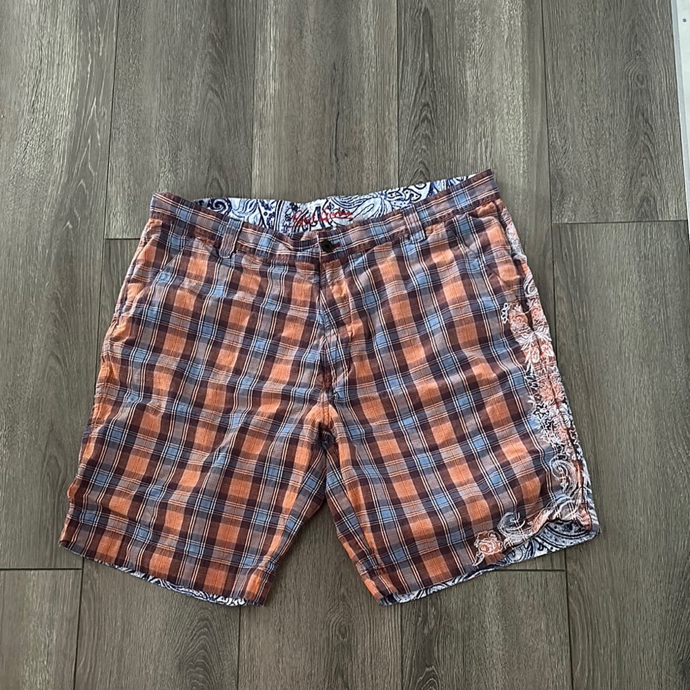 Robert Graham Plaid Orange and Blue Shorts size 38